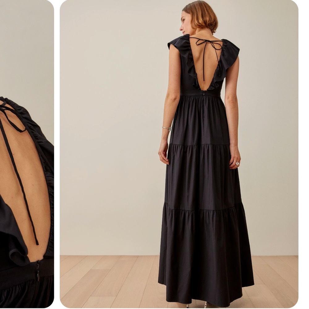 Reformation Black Maxi Fairfield Dress